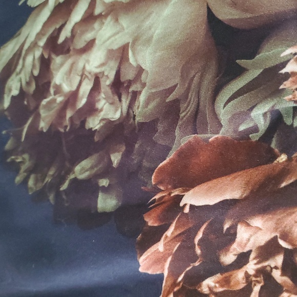 Anthropologie Blank London Navy Blue Jaslina Floral Satin Pull On Skirt Small - Picture 8 of 12